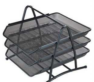 辦公用品鐵網三層文件籃 高效整理，提升辦公效率